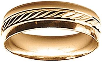 Helios Bijoux Men's Wedding Band Ring 6 mm-Gilt (Gold on Silver) Size: 64/NEW