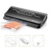 MANTÉNGASE MÁS FRESCO: para asegurarse de que sus alimentos o artículos no comestibles estén en un lugar donde el aire no pueda acceder. Esto significa menos desperdicio de comida. Puede eliminar automáticamente todo el aire de la bolsa y fijar el sabor, el color y la nutrición de los alimentos, lo que preserva la frescura de los alimentos para prolongar 5 veces la vida útil de los alimentos.
