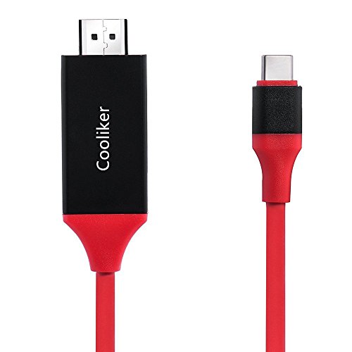 USB Type C auf HDMI Kabel Adapter, Cooliker 1.8m USB 3.1 Type C Stecker (Thunderbolt 3 kompatibel) zu 4K HDMI Stecker Kabel für 2016 MacBook Pro, Samsung Galaxy S8/S8 Plus, 2015/2016 MacBook, ChromeBook Pixel und Mehr
