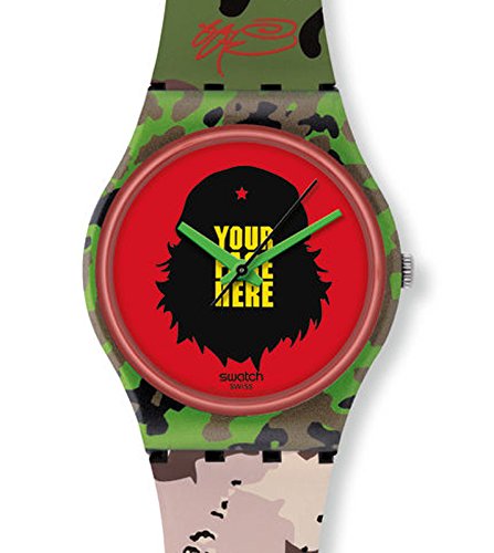 Swatch Unisex Analog Quarz Uhr mit Kunststoff Armband GB251