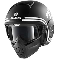 Shark casco Moto Raw 72 mate Kwk, Negro/Blanco, talla M