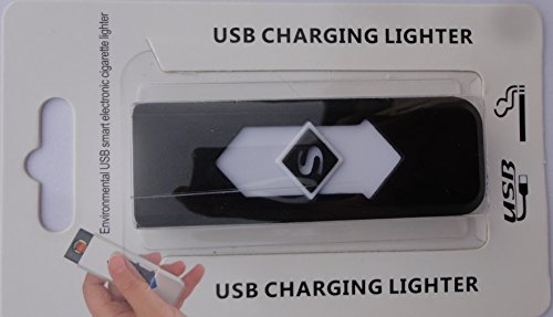 Qprods – Windgeschützt, ökologische Wolfram elektrische USB Feuerzeug. Ohne Flamme, Gas oder Flüssigkeiten. USB aufgeladen. Lichter Tausende von Zigaretten. 1 Jahr Garantie (Schwartz) - 6
