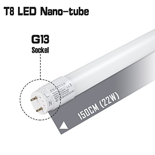 10er PACK SBARTAR 150CM LED Leuchtstoffröhre Warmweiß T8 G13 Tube Leuchtstofflampe 22W 3000K 2500lm Abstrahlwinkel 270° inkl. Starter - 2
