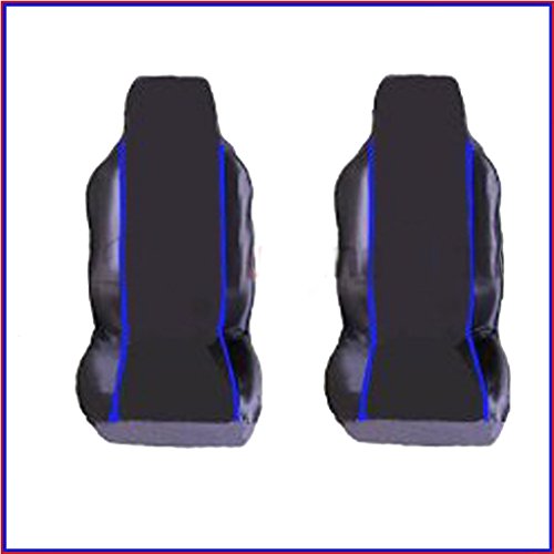 FORD RANGER (1999 - 2006) DOUBLE CAB PREMIUM FABRIC SEAT COVERS Blue PIPING 1+1