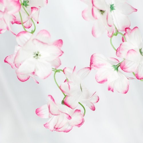 2x Kuenstliche Azalee Girlande Blumen Rebe Hochzeits Garten Dekoration – Rosa und Weiss - 3