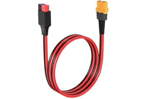 ELFCULB 12AWG Anderson auf XT60 Adapter,45A Anderson Stecker auf XT60 Weiblich Kabel für Solargenerator Powerstation Solarpanel(0.6M)