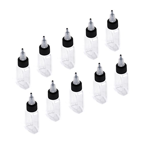 MagiDeal Plastic Empty Bottles for Tattoo Ink Pigment Twist Cap 30ml Set of 10
