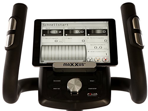 MAXXUS® CROSSTRAINER CX 4.3f, klappbar, mit elliptischem Bewegungsablauf (Ellipsentrainer), 26kg Schwungmasse, 51cm Schrittlänge. Platzsparend und stabil. Ideal für die Wohnung und kleine Trainingsräume. Transportrollen, Trainingsprogramme, HRC-Programme, Userprogramm, elektr. gesteuertes Magnetbremssystem, flache, elliptische Laufbewegung, robuster Stahlrahmen - 8