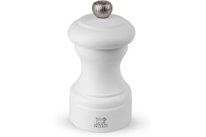 PEUGEOT - Bistro 10 cm Salt Mill - Classic Grind System - Made with PEFC Certified Wood - Lifetime Guaranteed Mechanism - Made in France - Matte White Colour