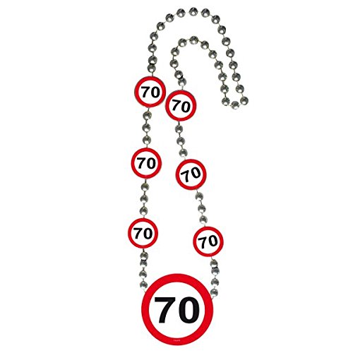 Traffic Sign 70th Party Necklace Birthday Novlety Gift Jewellery Lanyard Armour Roman Greek Knight Viking