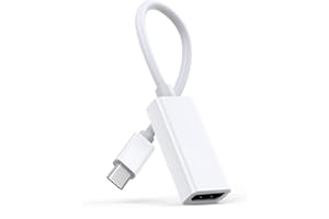 WAHBITE Apple Adaptateur USB-C vers HDMI 4K @ 60 Hz pour iPhone 15 MacBook Pro Air iPad Pro, USB 3.1 Type C Digital AV HDMI 2.0 Cordon compatible avec Samsung Galaxy S23/S22, Pixelbook, XPS et plus (blanc)