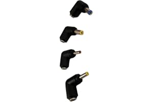 Liwinting Adaptador de barril de alimentación universal con conector de CC de ángulo recto, juego de enchufe de CC de 5,5 mm x 2,1 mm Jack a 5,5mm x 2,5mm, 4,0mm x 1,7mm, 3,5mm x 1,35mm, 5,5mm x 2,1mm