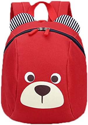 Flyskying cute bear Backpack Oxford Baby Boys Girls School Bag (red)