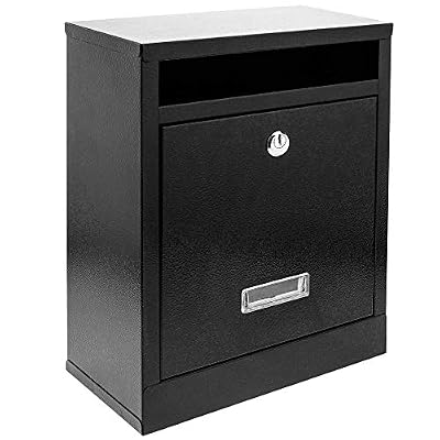 PrimeMatik.com PrimeMatik - Boîte aux Lettres métallique coloré Noir pour Mur 24 x 12 x 31 cm