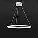 Produktbild LED Pendelleuchte 1 Ring Rund Design Hängelampe Hängeleuchte Modern Beleuchtung Leuchte für Wohnzimmer Esszimmer Küche Acryl und Aluminium Lampe 50W Warmweiß 3000K, Ø 80cm