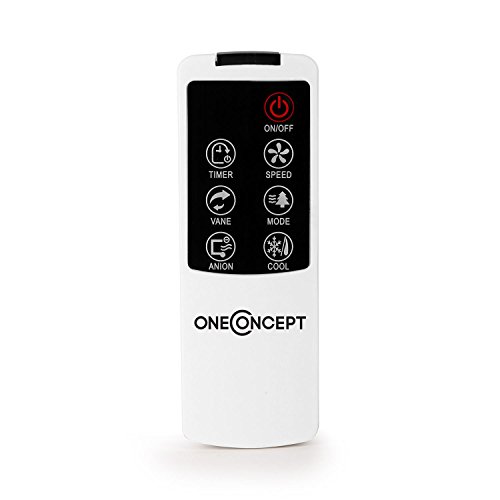 oneConcept • Baltic Blue • Luftkühler mit Wasserkühlung • Ventilator • Lufterfrischer • Luftbefeuchter • 3 Leistungsstufen • Fernbedienung • energiesparend • 65 Watt • 6 Liter Wassertank • inkl. Eispacks • Wasserstandsanzeige • Bodenrollen • weiß - 8