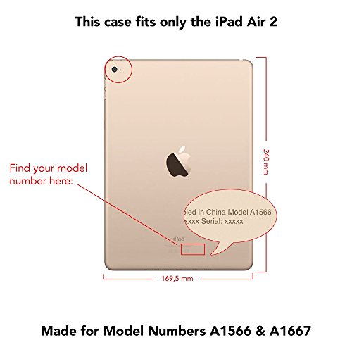 Apple iPad Air 2 Hülle Smart-Case von NICA, Ultra-Slim Cover Dünne Tablet Schutzhülle, Kunst-leder Hardcase Multi-Ständer Tasche, Display-Schutz & Backcover Flip-Case Klapphülle Sleeve – Schwarz - 4