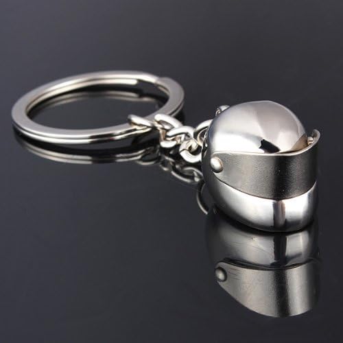 Car Motorcycle Helmet Auto Key Chain Ring Keychain Keyring Silver