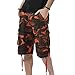 Produktbild MOIKA Herren Casual Cargoshorts, Herren Lässige Vintage-Stil-Cargo-Shorts Männer Casual Camouflage Tasche Strand Arbeit Kurze Hosen Cargo Shorts Pant(XXSOrange)