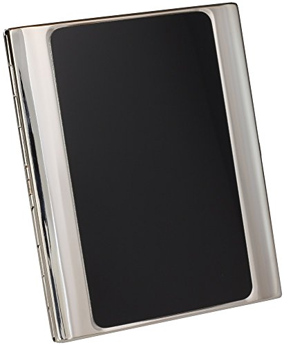 Preisvergleich Produktbild PEARL Zigarettenetui versilbert / Lack schwarz für 10 Zigaretten 100mm mit Bügel