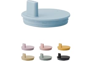 Design Letters Coperchi in vetro Tritan per bambini | Coperchi per tazze da caffè | Sippy Cup Lavastoviglie/Adatto al microonde Senza BPA BPS |coperchio colorato opaco con anello in silicone