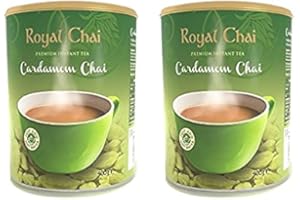 ROYAL CHAI Royal Tea Elaichi Chai Unsweetened Tub 400g (Pack of 2) - Premium Instant Cardamom Indian Tea - Natural