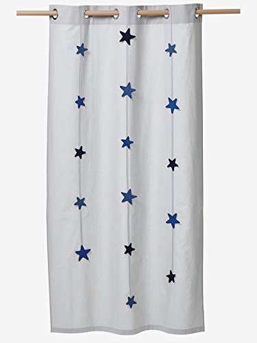 Vertbaudet Vorhang Jungen BAROUDEUR, Baumwolle, Gris/étoiles, 105