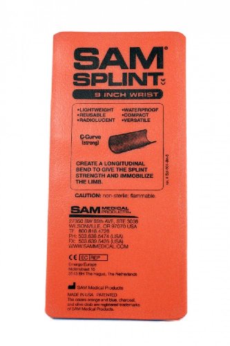 SAM Wrist Splint 9" Flatfold Orange/Blue