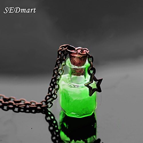 Nolunt(TM) Magic Glow In The Dark Vintage Luminous Pendant Necklace Fluorescent Light Wish Bottle Mobile Phones Chain Necklace Gift