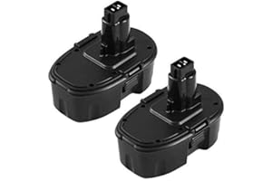 Topbatt 2Piezas 18V 3.6Ah Ni-MH para Dewalt Batería de Reemplazo XRP DC9096 DC9098 DE9098 DE9039 DE9095 DE9096 DE9503 DW9095 DW9098 DW9096 DW9095 DC725 Taladro inalámbrico (Negro)