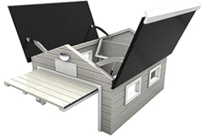 IXIUM Auto-Mow Premium Robotic Lawn Mower Garage House Shelter with Solar Lighting Automatic Door