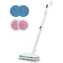albohes Balai Electrique Balai à Vaporiser Automatique Nettoyeur Sol Vadrouille sans Fil Robot de Nettoyage Balai de Rotation sans Fil Serpillère Professionnel Réservoir d'Eau de 300ml (Blanc)