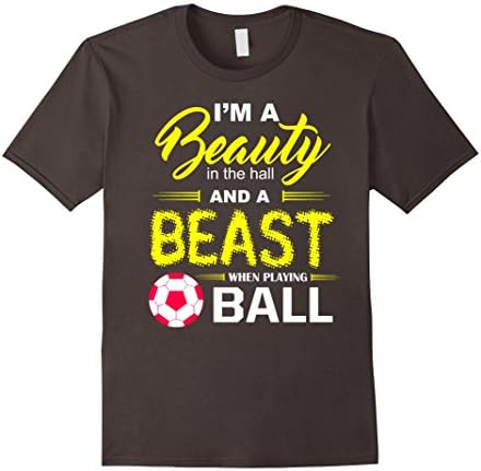 Men's I'm a beauty and a beast when playing Soccer T-Shirt Small Asphalt