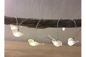 ËLOPOP ELUME - Guirnalda luminosa interior de 15 pájaros blancos (15 pájaros blancos), color blanco cálido I - Longitud de 2 m, fuente de alimentación USB I Deco para dormitorio, niño, sala de estar, cuarto