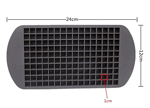 Tesan Eiswürfel-Form aus flexiblem Silikon für 160 Mini-Eiswürfel, 1×1 cm Eiswürfel Eiswürfelschale,Eisform – Eiswürfelschale – Bonbonform(schwarz) - 4