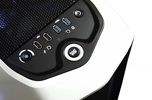 VIBOX Rapture XR770-360 Komplett-PC Paket Gaming PC – 4,0GHz i7 10-Core Prozessor, GTX 1070, leistungsfähig, Wassergekühlter Desktop Gamer Computer mit Spielgutschein, 3x Dreifach 27″ Monitor, Roccat Tastatur, Gamer Mouse, Windows 10, Weiß Innenbeleuchtung, lebenslange Garantie* (3,0GHz (4,0GHz Turbo) Intel i7 6950X Extreme Broadwell 10-Core Prozessor, MSI NVIDIA GeForce GTX 1070 8GB Armor Grafikkarte, 64GB Team 2133MHz DDR4 RAM, Samsung 1TB SSD, Corsair H100i GTX Wasserkühler, Corsair Gehäuse) - 9