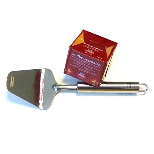 Preisvergleich Produktbild Gudbrandsdalen Braunkäse 250g und Edelstahl Käsehobel Käseschneider