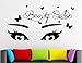 Produktbild Augen Wandtattoos Wimpern Wand Vinyl Aufkleber Make Up Wandtattoo Mädchen Augen Augenbrauen Wanddekoration Salon Dekoration 72x136cm