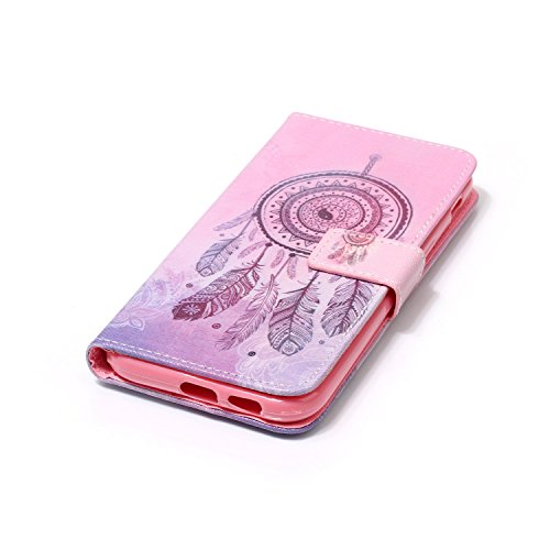 Galaxy A5 2017 Hülle,Samsung Galaxy A5 2017 Handyhülle Brieftasche,Elegante Pink Tribal Traumfänger Feder Muster Leder Schutzhülle Case Etui im Bookstyle Weiche Inner Magnetverschluss Protektiv Flip Hülle Tasche Wallet Telefon-Kasten Case Cover mit[Ständerfunktion] und [Kartenfächer]für Samsung Galaxy A5 2017+1xSchwarz Glitzer Bling Eingabestift-Pink Tribal Traumfänger - 5