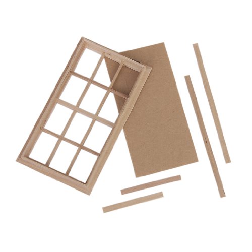 1:12 Puppenhaus Holz Miniatur Möbel Fensterrahmen Fenster 13.2 x 7.5 cm - 6