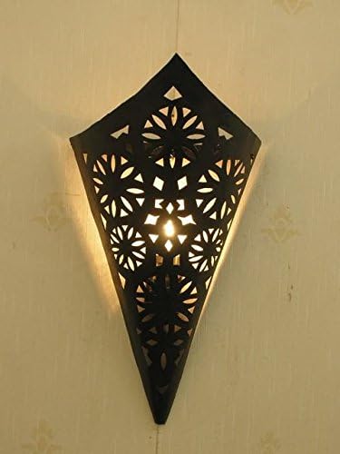 Iron wall light shade with curved front