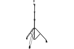 Pied de Cymbale Droit Noir par Gear4music – Réglable en Hauteur