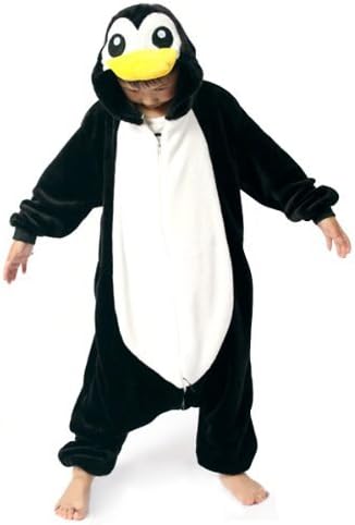 Izaac Unisex Children Kids Anime Cosplay Costumes Onesie Children Kids Pajamas Pyjamas Sleepwear Nightclothes Cosplay Gift For Hallowmas (Children height :120-130cm(47"-51"), Penguin)