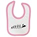 Price comparison product image Evolution of Jetski Design Baby Bib with Baby Pink Contrast Trim and Black Print