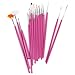 15 x Nail Art Design Painting Pen / Brush Set - Pink
