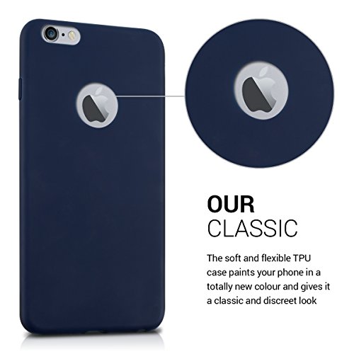 kwmobile Funda para Apple iPhone 6 Plus   6S Plus - Carcasa para m  vil en  TPU Silicona  - Protector  Trasero  en  Azul Oscuro Mate 