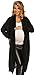Happy Mama. Women's Maternity Waterfall Knit Long Cardigan Shawl Collar. 336p (Black, ONE SIZE - FITS ALL)