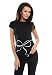 Bow print - Adorable Slogan Cotton Printed Maternity Pregnancy Top T-shirt 2007 Variety of Colours (18, Black)