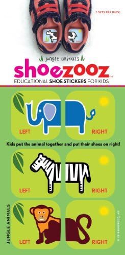 Shoezooz - Educational Shoe Stickers for Kids - Jungle Animals