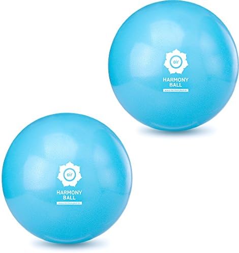 Harmony Ball pilates and exercise ball, mini 18 cm - 23 cm, without phthalates, inflatable and burst-proof, 2 x Aquablau, 18 cm